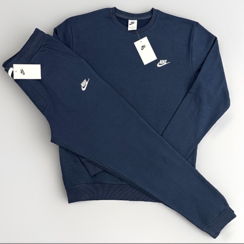 NWT Men’s Nike Cotton Fleece Sweater/Jogger Pant Set - Navy